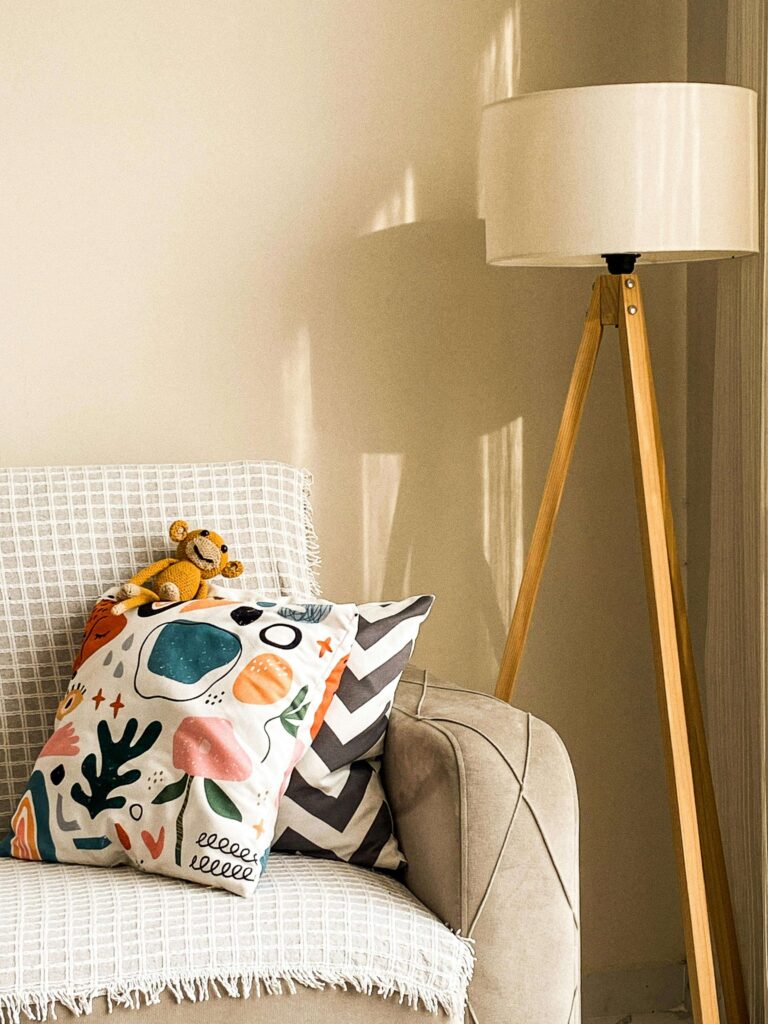 Create a cozy space to retreat to while you unpack in your new home.