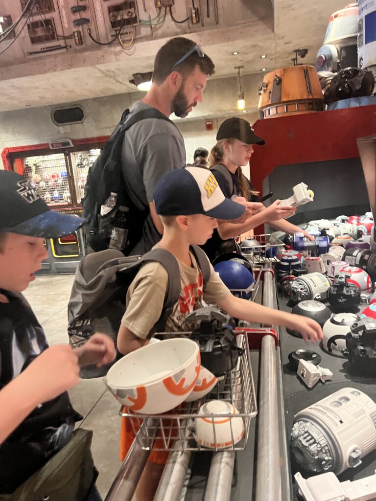 They find the parts to assemble their own personal droid.